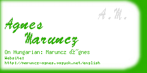 agnes maruncz business card